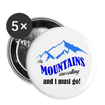 Les montagnes appellent la copie - Lot de 5 grands badges (56 mm) - blanc - Devant