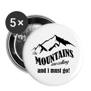 Les montagnes appellent la copie - Lot de 5 grands badges (56 mm) - blanc - Devant