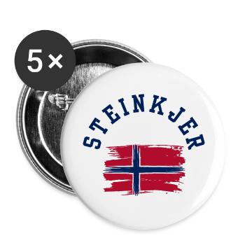 Steinkjer, Norvège - Lot de 5 grands badges (56 mm) - blanc - Devant