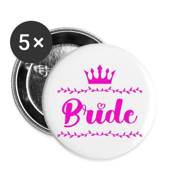 bride - Buttons groß 56 mm (5er Pack) - Weiß - Vorne