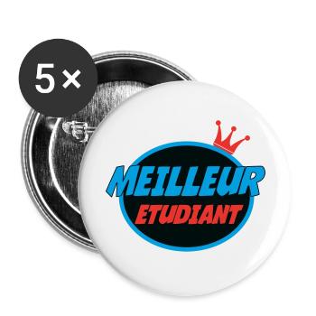 BEST STUDENT - Buttons large 2.2''/56 mm (5-pack) - white - Front