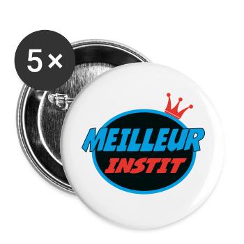 BESTER LEHRER - Buttons groß 56 mm (5er Pack) - Weiß - Vorne
