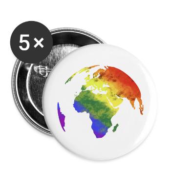 One world - many colors - Buttons groß 56 mm (5er Pack) - Weiß - Vorne