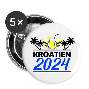 Croatia 2024 - Buttons large 2.2''/56 mm (5-pack) - white - Front