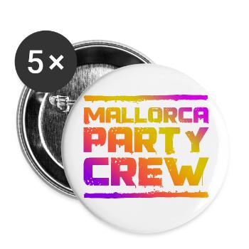 Mallorca Party Crew Coloré - Lot de 5 grands badges (56 mm) - blanc - Devant