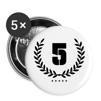 kranz 5 - Buttons groß 56 mm (5er Pack) - Weiß - Vorne