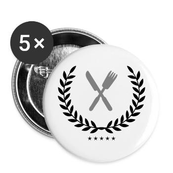 besteck wappen - Buttons groß 56 mm (5er Pack) - Weiß - Vorne