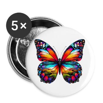 Butterfly - Buttons large 2.2''/56 mm (5-pack) - white - Front
