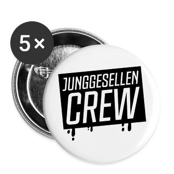 junggesellen crew - Buttons groß 56 mm (5er Pack) - Weiß - Vorne