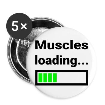 Conception amusante pour les muscles sportifs Chargement de la barre de blague - Lot de 5 grands badges (56 mm) - blanc - Devant