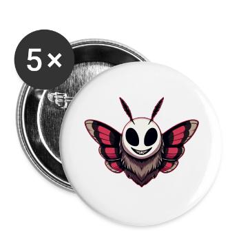 Evil Moth - Mothman Cryptid - Buttons large 2.2''/56 mm (5-pack) - white - Front