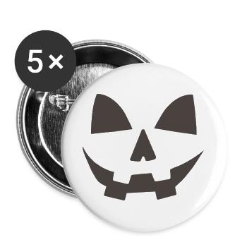 Halloween Kürbis - Buttons groß 56 mm (5er Pack) - Weiß - Vorne