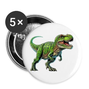 Dinosaur - Buttons large 2.2''/56 mm (5-pack) - white - Front