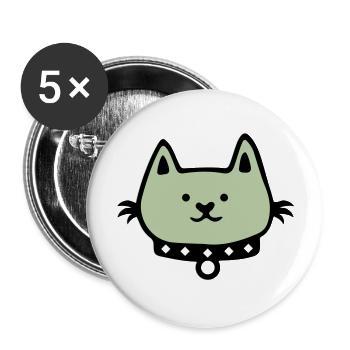 Cat Comic - Buttons large 2.2''/56 mm (5-pack) - white - Front