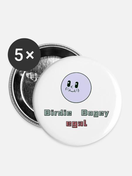 Birdie, Bogey, egal - Buttons groß 56 mm (5er Pack) - Weiß