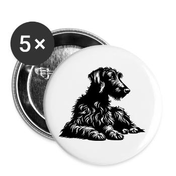 Scottish Deerhound - Buttons large 2.2''/56 mm (5-pack) - white - Front