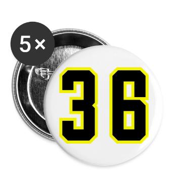 36 Number Leotard - Buttons large 2.2''/56 mm (5-pack) - white - Front