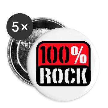 100% Percent Rock Heavy Metal Musique Texte Logo Fun - Lot de 5 grands badges (56 mm) - blanc - Devant