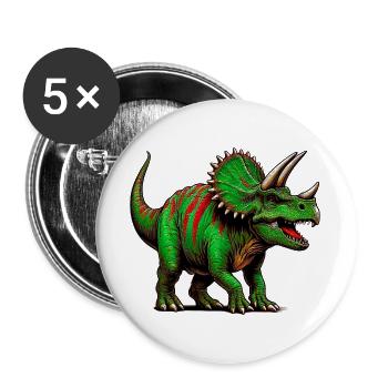 Dinosaurier - Buttons groß 56 mm (5er Pack) - Weiß - Vorne