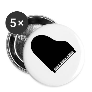 I Love Klavier Piano Herz Musik Instrument Liebe - Buttons groß 56 mm (5er Pack) - Weiß - Vorne
