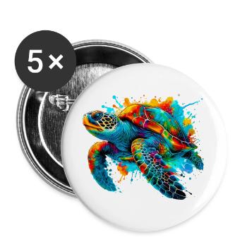Turtle - Buttons large 2.2''/56 mm (5-pack) - white - Front