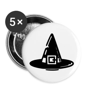 Witch Hat - Buttons large 2.2''/56 mm (5-pack) - white - Front