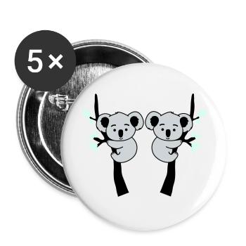 Koala Bear Bande dessinée 2 - Lot de 5 grands badges (56 mm) - blanc - Devant