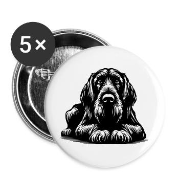 Spinone Italiano - Lot de 5 grands badges (56 mm) - blanc - Devant