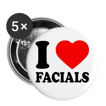 I love facials - Buttons large 2.2''/56 mm (5-pack) - white - Front