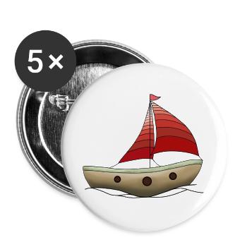 Boot - Buttons groß 56 mm (5er Pack) - Weiß - Vorne