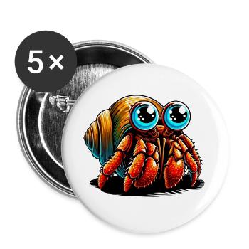 Hermit crab - Buttons large 2.2''/56 mm (5-pack) - white - Front