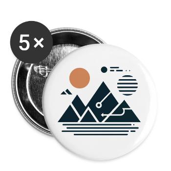 Gebirge - Buttons groß 56 mm (5er Pack) - Weiß - Vorne