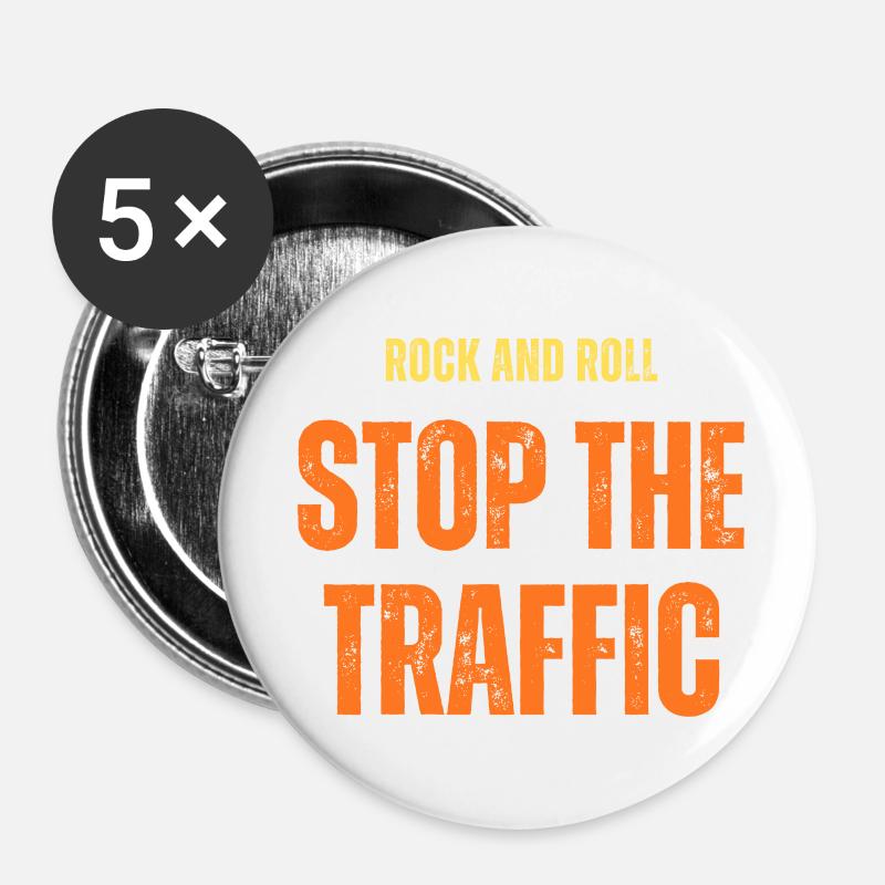Rock and roll, stop the traffic - Buttons large 2.2''/56 mm (5-pack) - white