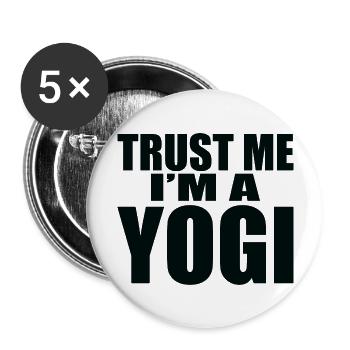 Yoga Meditation Spa Namaste - Buttons large 2.2''/56 mm (5-pack) - white - Front