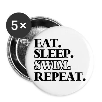 Schwimmen Wassersport - Buttons groß 56 mm (5er Pack) - Weiß - Vorne
