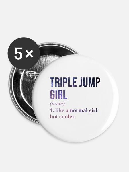 Dreisprung Dreisprung Dreisprung Dreisprung - Buttons groß 56 mm (5er Pack) - Weiß