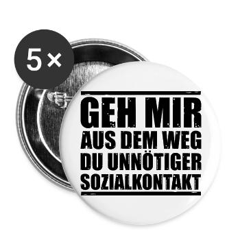 Lustiger Spruch Bild Witzig Humor Geschenkidee - Buttons groß 56 mm (5er Pack) - Weiß - Vorne