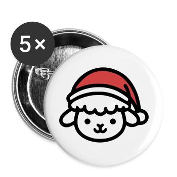 Christmas Cute Sheep - Buttons large 2.2''/56 mm (5-pack) - white - Front