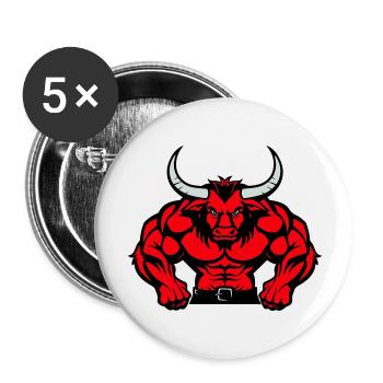 stier tier - Buttons groß 56 mm (5er Pack) - Weiß - Vorne