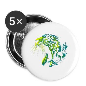 Panthère Stylée - Lot de 5 grands badges (56 mm) - blanc - Devant