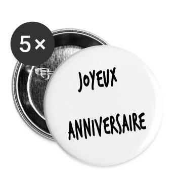 100. 100 JAHRE. 100-JÄHRIGES JUBILÄUM. GEBURTSTAG 1001 - Buttons groß 56 mm (5er Pack) - Weiß - Vorne