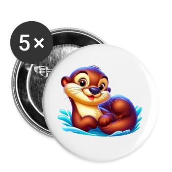 Otter - Buttons large 2.2''/56 mm (5-pack) - white - Front