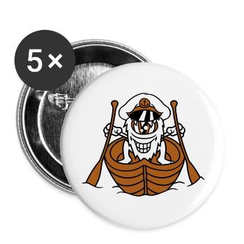 Naughty Nasty Monster Paddles Captain Funny Cute - Buttons large 2.2''/56 mm (5-pack) - white - Front