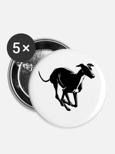 Greyhound - Buttons groß 56 mm (5er Pack) - Weiß