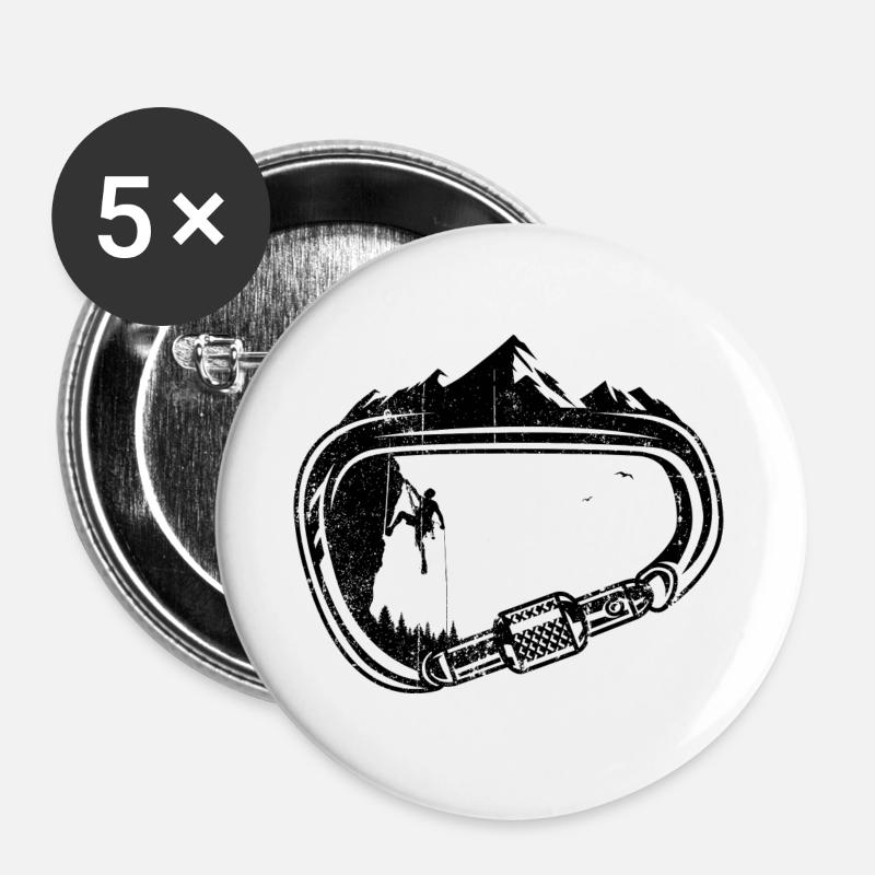 Carabiner Peaks - Buttons large 2.2''/56 mm (5-pack) - white