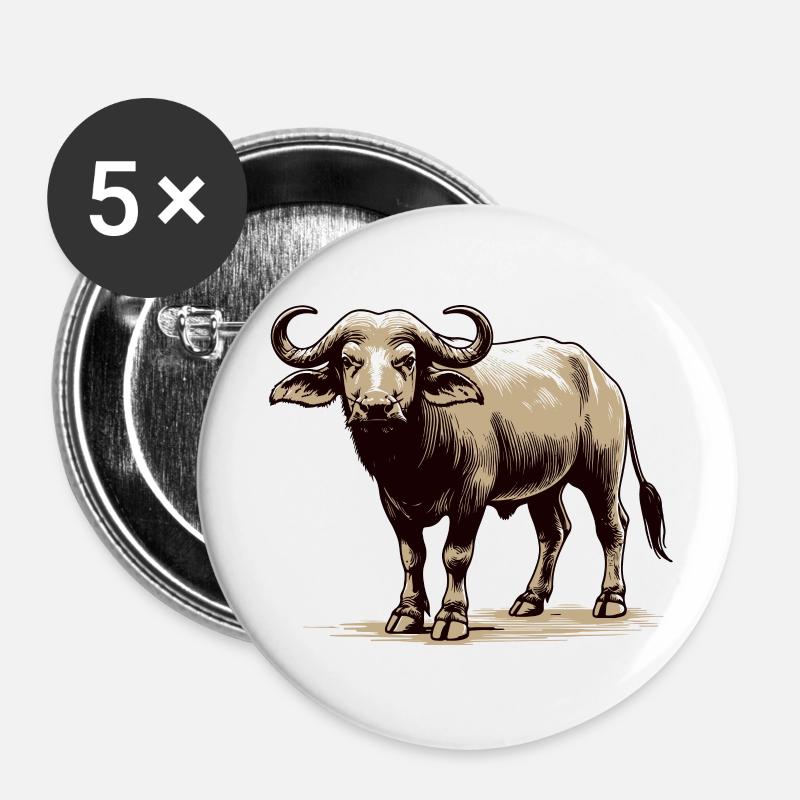 Buffalo - Buttons large 2.2''/56 mm (5-pack) - white