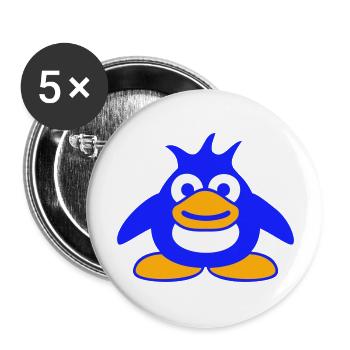 Pingouin mignon bébé enfant bambin heureux cool - Lot de 5 grands badges (56 mm) - blanc - Devant