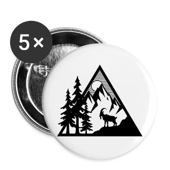 Alps Mountains Capricorn - Buttons large 2.2''/56 mm (5-pack) - white - Front