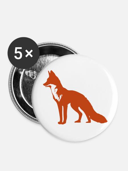 fox - Buttons groß 56 mm (5er Pack) - Weiß