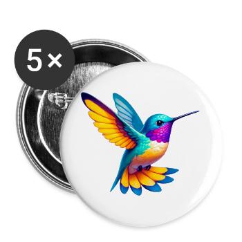 Colibri - Lot de 5 grands badges (56 mm) - blanc - Devant